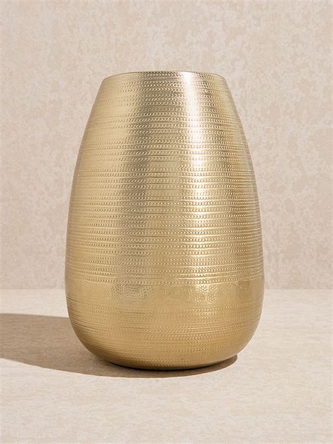 Buy Westside Home Gold Textured Oval Vase from Westside