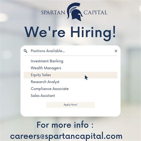 We are hiring! Join the Spartan Capital family. Spartan Capital is a global leader in the ...