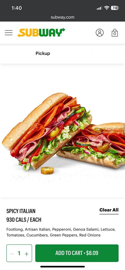 Subway Spicy Italian
