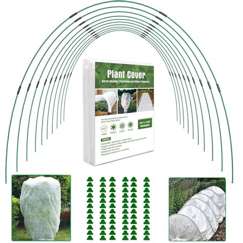 NovDeco Plant Covers Protection, 12 Sets of 7ft Long Garden Hoops, 10 ...
