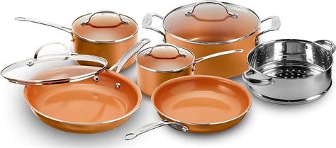 Amazon.com: Copper Chef Cookware 9-Pc. Round Pan Set, Aluminum and ...