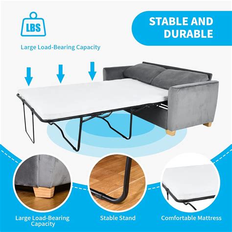 Buy BALUS Pull Out Sofa Bed, Sleeper Sofa Bed with Memory Foam Mattress ...