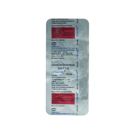 Cetalore 5mg Tablet 10's Price, Uses, Side Effects, Composition ...