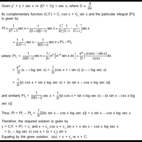 Let y(x) = u(x) sin sin x + v(x) cos x be a solution of the ...