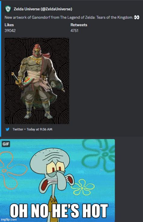 Image tagged in squidward,oh no he's hot - Imgflip