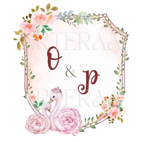 OP Wedding Logo PNG | Couple Initials Monogram | O & P Wedding Emblem ...