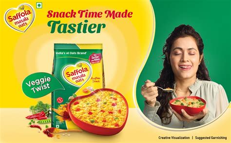 Buy Saffola Masala Oats Veggie Twist- 500 gm Online at Best Price in ...
