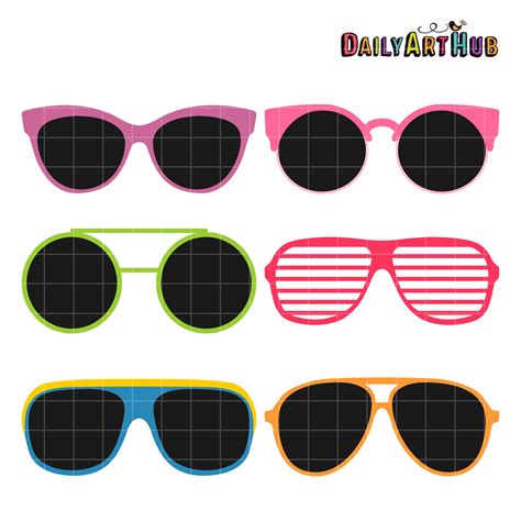 Retro Sunglasses Clip Art Set – Daily Art Hub – Free Clip Art Everyday