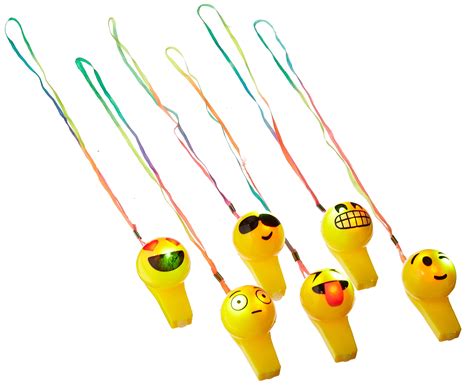 RIN Light-UP Emoticon Emoji FACE Whistle Necklace - 1 Dozen: Buy Online ...