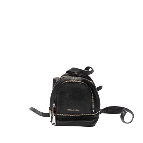 Michael Kors Black Leather Mini Rhea Backpack