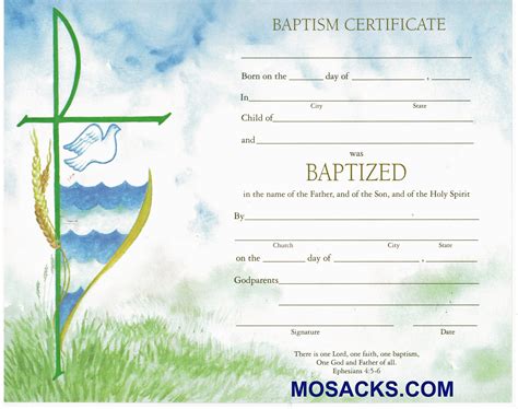 Printable Certificate Of Baptism - Printable Templates