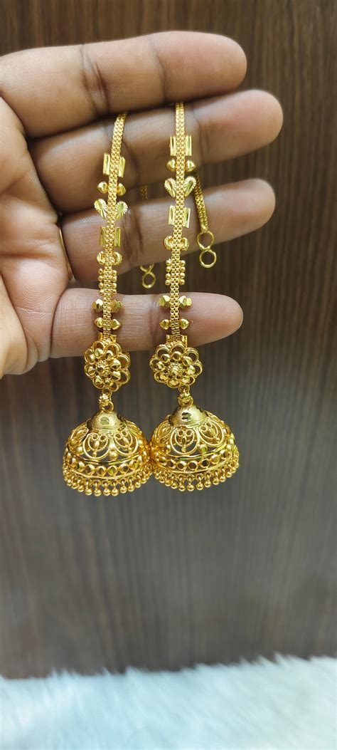 100% gold look big jumkas and chuttu maati combo – Paanchajanya Jewels