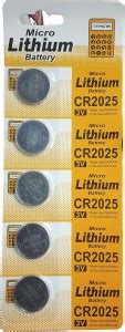 VIRDI ELECTRONICS Micro Lithium CR 2025 3V Battery Cell - Pack of 5 for ...