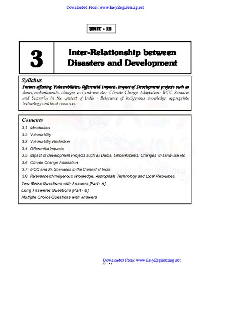 Unit 3 - MX3084 - Inter-Relationship of Disasters & Development Notes ...