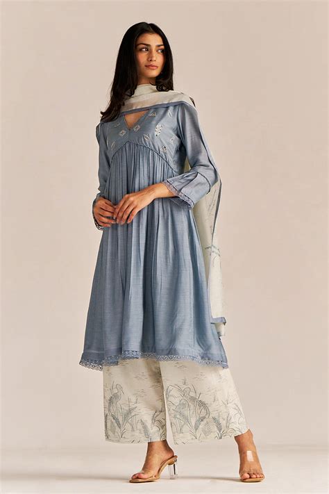 Stone Grey Kurta Set - Ganga Fashions