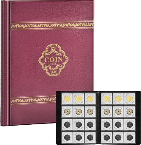 120 Pockets Coin Flip Holder Albums, 2x2 inches Coin Storage Books for ...