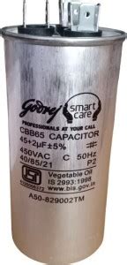 Godrej CAPACITOR 45+2 mF For Air Conditioner Power Capacitor Price in ...