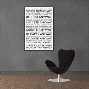 Inephos Mother Teresa Do It Anyway Quote Poster Art | Inspirational ...