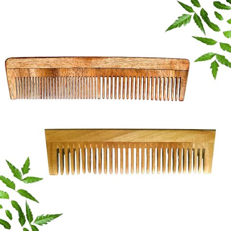 Buy Neem Wooden Long Wide Tooth And Pocket Comb Combo for women hair ...