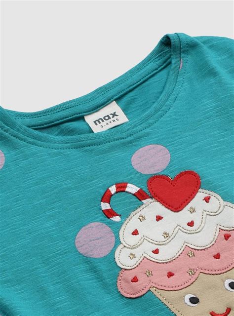 Buy Girls Applique Detail T-shirt Online at just Rs. 349.0 ...