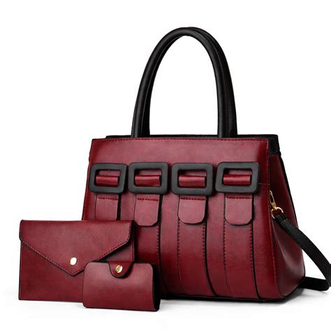 Classic Red Handbag With Matching Wallets – Sukha