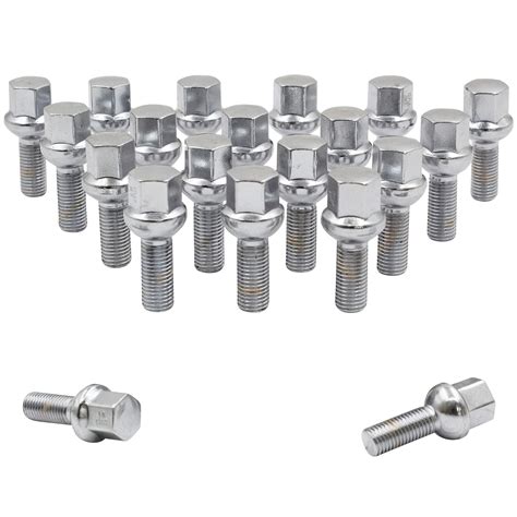 Wheel Accessories Parts Set of 20 Chrome 14x1.5 Lug Bolts Ball Seat ...