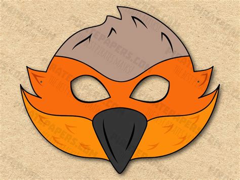 Buy Bird Mask Printable, Paper DIY for Kids and Adults. PDF Template ...