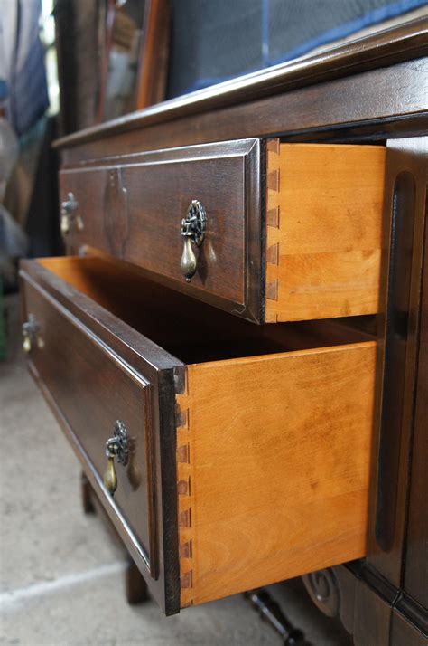 Antique Grand Rapids Chair Co. William and Mary Walnut Sideboard ...