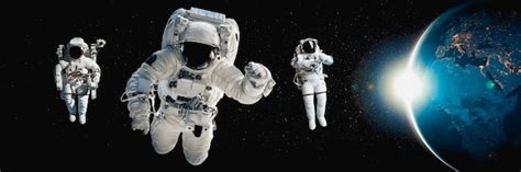 Astronaut spaceman do spacewalk while working for space station ...