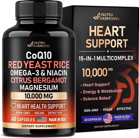 Amazon.com: Purely Holistic Red Yeast Rice 1200mg with CoQ10 & Niacin + Magnesium Glycinate ...