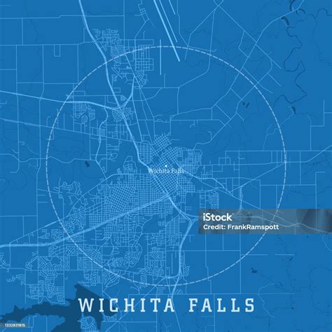 Wichita Falls Tx City Vector Road Map Blue Text Stock Illustration ...