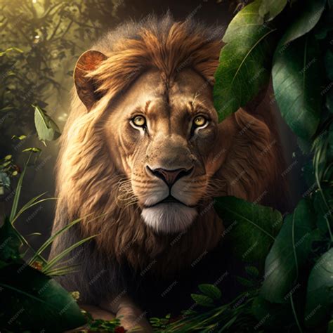 Premium Photo | Lion in the jungle