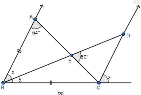 In the figure (3) given below, calculate the size of each lettered ...