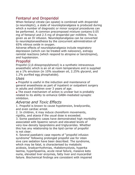 Fentanyl and Droperidol - A common precomposed mixture contains 0. mg ...