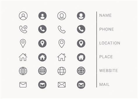 Business Card Symbols 的图像结果