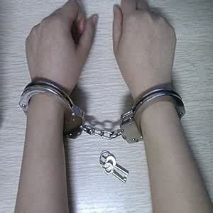 Generic Professional Double Lock Black Steel Hinged Handcuffs W/Keys ...