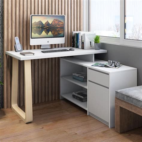 Buy Juda Engineered Wood White Modern Study Desk Online at Durian