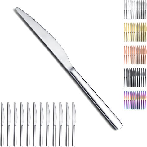 Amazon.com: Evanda Dinner Knives Set 12 Pieces, Stainless Steel Butter ...