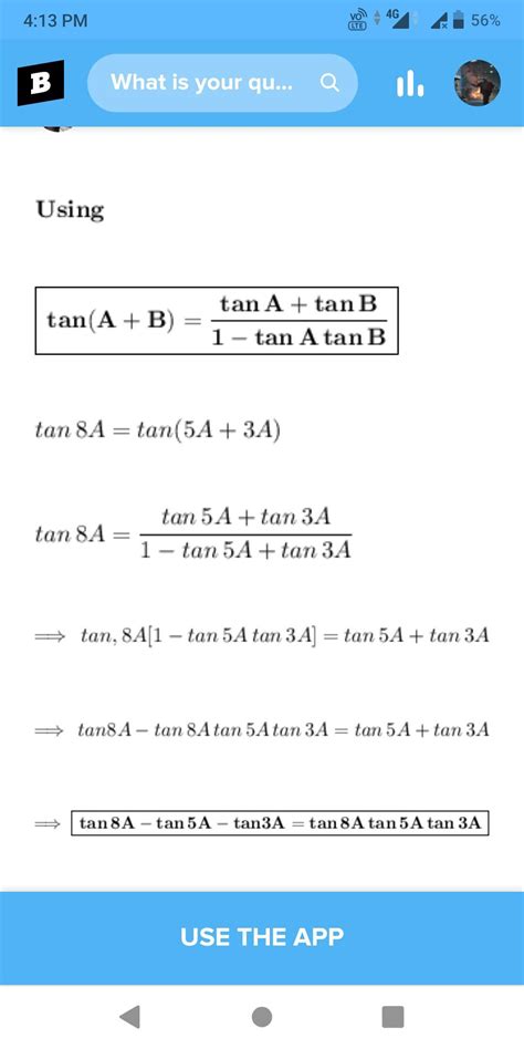 tan 8A - tan 5A- tan3A=K tan8Atan5Atan3A then K - Brainly.in