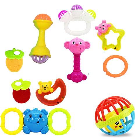 Buy Vibgyor Vibes™ Lovely Mixed Attractive Colourful Non Toxic Rattles ...