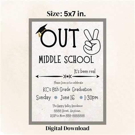 Image result for Middle School Graduation Invitations