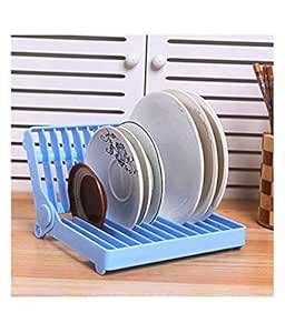 Hamza Enterprises 12 Slots Folding Plastic Kitchen Dish Rack/Stand ...