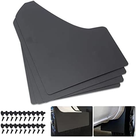 SUNPIE Car Mud Flaps Universal Fit Black Splash Guards (4 Pack) with 20 ...
