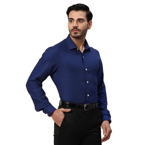Park Avenue Men Blue Regular Fit Structure Formal Shirt – MyRaymond