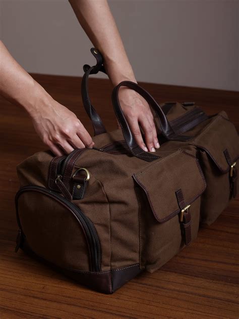 Men's Duffle Bag for Travel | Canvas Leather Weekender – Studio Ek Inch