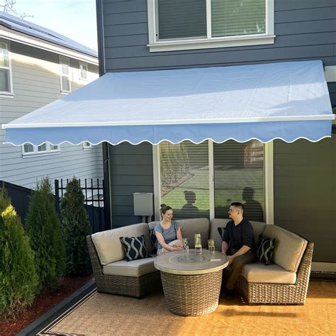ALEKO Motorized Retractable 16 X 8 ft RV Awning or Patio Canopy Grey ...