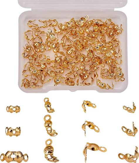 Dhruv Crafts Bead Tips Knot Covers Clamshell Fold-Over Bead Tips Knot ...