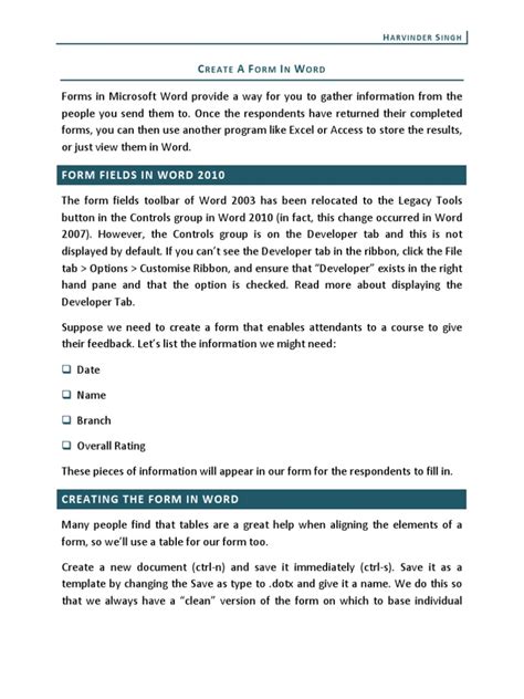 How to Make a Form On Word 的图像结果