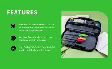 Trigona Large Pencil Pouch Big - Perfect for School Stationery, Pencils ...