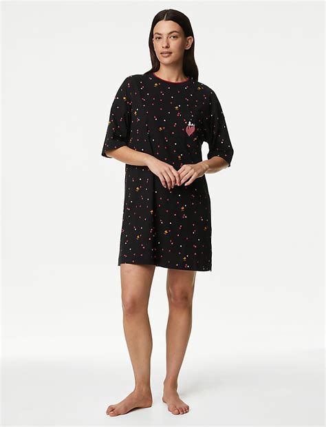 Buy Pure Cotton Snoopy™ Heart Print Nightdress at Marks & Spencer